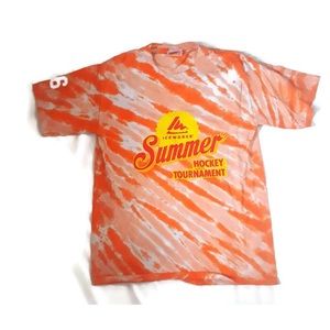 Orange Hockey T-shirt Size L Youth M Adu